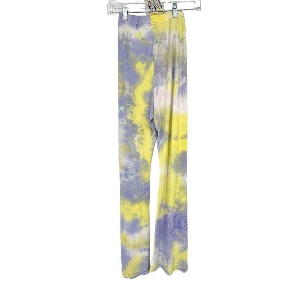 SHEIN Curve Yellow Purple Tie-Dye Flare Leg Leggings Size 3XL - Picture 1 of 3